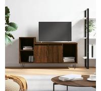 Meuble TV Sonoma Gris 100x35x55 cm, Meuble Bas avec 5 Compartiments, Bois-métal, Convient aux téléviseurs jusqu'à 55", Polyvalent pour Montage sur Pied ou Mural