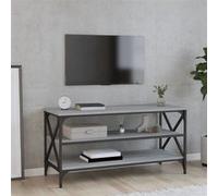 Vidaxl Meuble Tv Sonoma Gris 100x40x50 Cm Bois D'ingénierie Marron