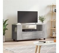 vidaXL Meuble TV Armoire de télévision avec roulettes Rangement Sonoma gris 102x34,5x43 cm
