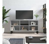 vidaXL Meuble TV, Armoire de Télévision avec 6 Compartiments et Pieds, Meuble Télé avec Rangement Salon Salle de Séjour, Gris Sonoma Bois d'Ingénierie