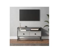 vidaXL Meuble TV, Armoire de Télévision avec 2 Tiroirs, Meuble Télé avec Rangement Salon Salle de Séjour, Industriel, Sonoma Gris Bois d'Ingénierie