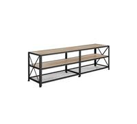 MEUBLE TV - TECTAKE - Meuble TV INDIANAPOLIS en Bois et Acier Style industriel Bois Clair