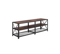 MEUBLE TV - TECTAKE - Meuble TV CHICAGO en Bois et Acier Style industriel - Bois Foncé