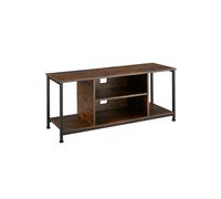 MEUBLE TV - TECTAKE - Meuble TV AUSTIN en Bois et Acier Style industriel - Bois Foncé