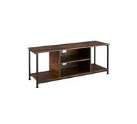 MEUBLE TV - TECTAKE - Meuble TV DENVER en Bois et Acier Style industriel - Bois Foncé