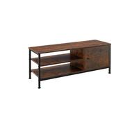 MEUBLE TV - TECTAKE - Meuble TV DURBAN en Bois et Acier Style industriel - Bois Foncé