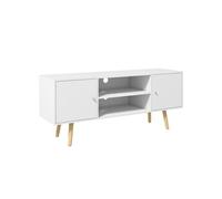 HOMCOM - Meuble TV - Panneaux de particules - 120x34x50cm - Blanc