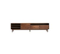 Meuble TV Support 200cm Noyer Meuble de Rangement Salon Console Médias Maison, Centre de divertissement pour Hôtels et Salles de réunion Centre de divertissement Meuble TV