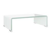 Meuble TV/ Support pour moniteur 40 x 25 x 11 cm Verre Blanc vidaXL vidaXL
