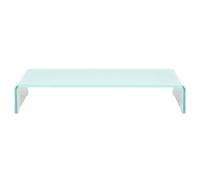 Meuble TV/ Support pour moniteur 70 x 30 x 13 cm Verre Blanc