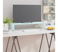 Meuble TV/ Support pour moniteur 70 x 30 x 13 cm Verre Blanc