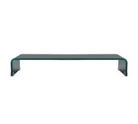 vidaXL Meuble TV/ Support pour moniteur 90 x 30 x 13 cm Verre Noir