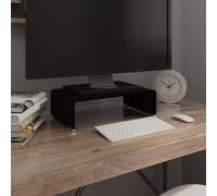 vidaXL Meuble TV/ Support pour moniteur 90 x 30 x 13 cm Verre Noir