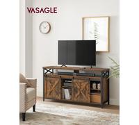 Meuble TV, Support pour Téléviseur Jusqu'à 65 Pouces, Sièges Étagères Réglables, Portes 216.239.Grange, Marron Russe et Noir Marron Rustique et Noir