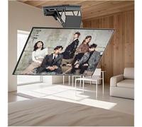 Meuble TV - Support TV Plafond Réglable - 32-70/50-90 inch Support TV Au Plafond Motorisé, Élévateur TV Électrique Télescopique avec Levage Automatique, TV Rabattable Caché(for 50-90inch TV)