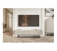 Meuble TV sur pieds noir - VELDIO - 175 cm - grėge