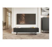 Meuble TV sur pieds noir - VELDIO - 175 cm - noir