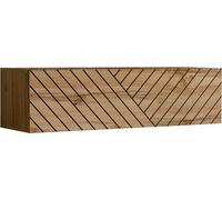 Meuble TV suspendu 120cm effet chêne avec façade fraisée. Collection SWITCH.