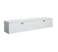 Meuble TV suspendu 160 cm moderne blanc Holly - Oviala
