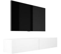 Meuble TV Suspendu, 170 x 32 x 34 cm, Blanc Mat