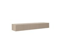 AltoBuy Meuble TV Suspendu 180cm 1 Porte abattante Relief laqué Cachemire - Janeiro Beige