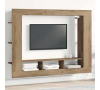 vidaXL Meuble TV suspendu avec étagères latérales Sonoma Gris 152x22x113 cm Bois d'ingénierie