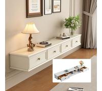 Meuble TV Suspendu avec Equipé de 3 espaces de Rangement,Chambre à Coucher, Salon, hôtel, Bureau, Hall,Etagere Murale Meuble (Blanc, 200 * 28 * 20CM)