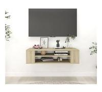 Meuble TV suspendu Chêne sonoma 100x30x26,5 cm Bois ingénierie Marron G