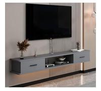 Meuble TV Suspendu, Console Multimédia Murale, Meuble TV Suspendu Moderne avec 2 Tiroirs De Rangement Et Un Espace De Rangement Ouvert, pour Chambre Et Salon(Gray-A,180x22x20cm)