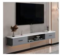 Meuble TV Suspendu, Console Multimédia Murale, Meuble TV Suspendu Moderne avec 2 Tiroirs De Rangement Et Un Espace De Rangement Ouvert, pour Chambre Et Salon(Gray-C,120x22x20cm)