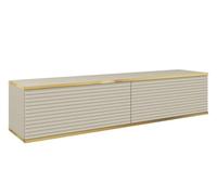 Meuble TV suspendu, doré, 135 cm, meuble de télévision, meubles de salon, style moderne (beige II)