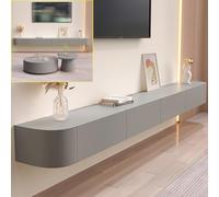Meuble TV suspendu en bois massif pour salon, maison, table basse, meuble TV en gris, 220 cm de long