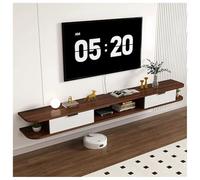 Meuble TV Suspendu en Bois, Meuble TV Mural, Meuble De Rangement avec Étagères Suspendues, Console Multimédia/Support TV Moderne pour Salon, Chambre Ou Bureau(Brun,120x22x18cm/47x9x7in)