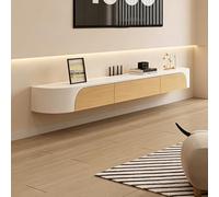 Meuble TV Suspendu, Meuble Multimédia Mural avec Portes Et Tiroir, Hauteur D'installation Réglable, Étagère TV en Bois De Style Mid-Century Modern pour Bureau(180cm)