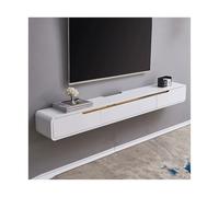 Meuble TV Suspendu Meuble TV flottant moderne, console murale de 47,2/59/70,8 pouces, centre de divertissement avec plate-forme et 2 tiroirs, table multimédia for le salon Murale Étagère TV(Blanc,120x