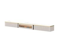 Meuble TV Suspendu Meuble TV flottant mural for sous les téléviseurs, meuble TV flottant moderne avec lumières LED, console multimédia permettant de gagner de l'espace avec porte en verre et tiroirs M