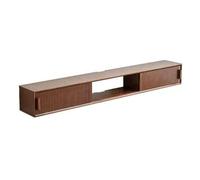 Meuble TV Suspendu Meuble TV Flottant Mural Moderne en hêtre, Meuble TV Flottant de Couleur Noyer avec Porte coulissante for sous Les téléviseurs, Meubles de Salon Robustes Meuble TV Mural(180cm)
