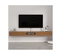 Meuble TV Suspendu Meuble TV mural flottant moderne for téléviseurs, gain de place, 63,0/70,8/78,7" Meuble TV flottant en bois d'hévéa avec 1 porte rabattable et 2 tiroirs Meuble TV Mural(1600x238x170