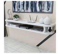 Meuble TV Suspendu Moderne, Console Multimédia Murale, Étagère Murale De Rangement avec Étagère Ouverte, Support De Rangement pour Décodeur/routeur(Blanc,80x22x15 cm)