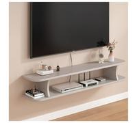 Meuble TV Suspendu Moderne, Console Multimédia Murale, Étagère Murale De Rangement avec Étagère Ouverte, Support De Rangement pour Décodeur/routeur(Grey,80x22x15 cm)