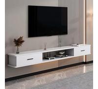 Meuble TV Suspendu Moderne du Milieu du SièCle, Meuble TV Flottant avec Rangement Ouvert, Console Multimédia Murale for Chambre et Salon
