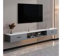 Meuble TV Suspendu Moderne du Milieu du SièCle, Meuble TV Flottant avec Rangement Ouvert, Console Multimédia Murale for Chambre et Salon