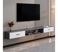 Meuble TV Suspendu Moderne du Milieu du SièCle, Meuble TV Flottant avec Rangement Ouvert, Console Multimédia Murale for Chambre et Salon