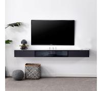 Meuble tv suspendu mural de 180 cm Consolle média murale avec 2 meubles à tiroirs Support TV flottant Pour étagères de centre de divertissement flottant sur mur Idéal pour salon domestique.(Gray,180x2