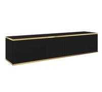 Meuble TV Suspendu Or 135 cm - Style Moderne, Différentes Couleurs, Mobilier de Salon (Noir)