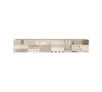 Meuble TV suspendu Rebecca Mobili Kasuri 29,5x180x31,5 Panneau de particules Chêne Clair Blanc Moderne