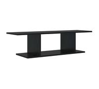 Meuble TV suspendu rustique - vidaXL - Noir - 103x30x26,5 cm - Bois d'ingénierie - Rectangulaire - Avec étagère
