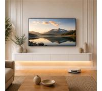 Meuble TV Suspendu, Table for TV Moderne Meuble Télévision Mural | Avec Tiroirs Portes Rabattables, Console Multimédia Grand Rangement For Salon, Chambre Bureau(White,220CM/86.6IN)