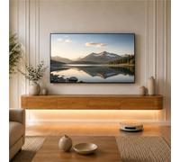 Meuble TV Suspendu, Table for TV Moderne Meuble Télévision Mural | Avec Tiroirs Portes Rabattables, Console Multimédia Grand Rangement For Salon, Chambre Bureau(Wood,140cm/55.1IN)