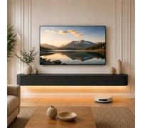 Meuble TV Suspendu, Table for TV Moderne Meuble Télévision Mural | Avec Tiroirs Portes Rabattables, Console Multimédia Grand Rangement For Salon, Chambre Bureau(Black,280CM/110.2IN)